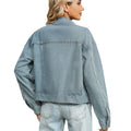 European and american cross-border e-commerce women's autumn new arrivals:  independent store washed vintage rhinestone-embellished denim jacket top