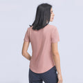 Factory direct summer new arrival: women's loose-fit brushed yoga short-sleeve top - breathable activewear for running and fitness (ds075)