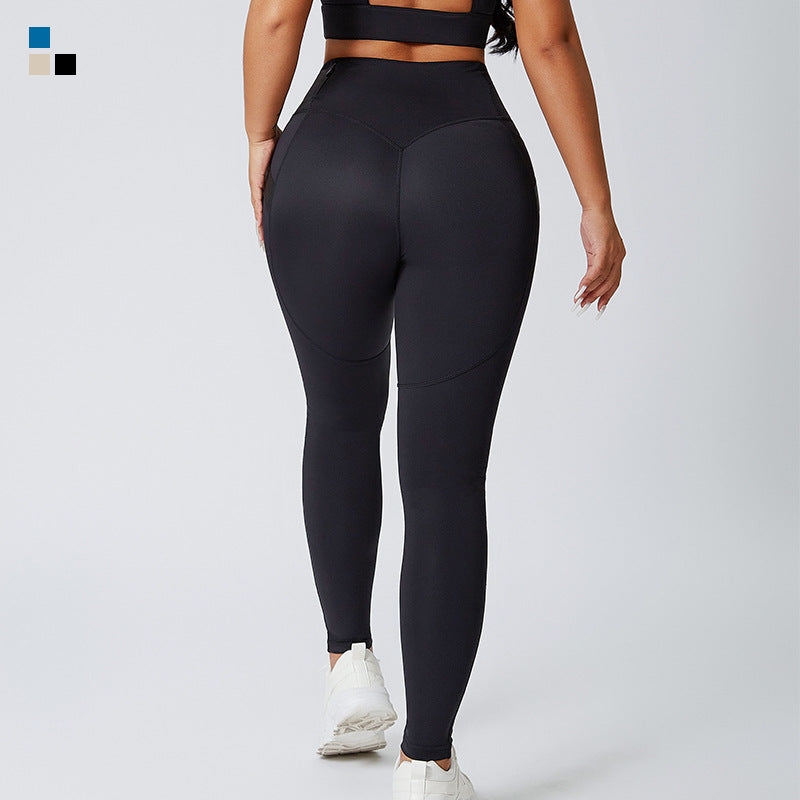 Fashionready stockflap pocket pants yoga leggings high waist tummy control butt lift fitness pants  new arrival running yoga pants