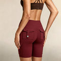 Amazon five-point brushed tight yoga shorts for women, high waist, tummy control, fitness pants, butt lift, running sports shorts for women