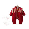 New year's greetings winter first birthday 100 days baby dress baby jumpsuit new year's day festive clothes trendy hooded