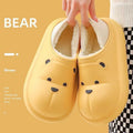 Couple's winter slippers: non-slip, plush-lined, extra thick, warm, closed-toe, heel-covering, thick-soled, cute cotton slippers for autumn and winter