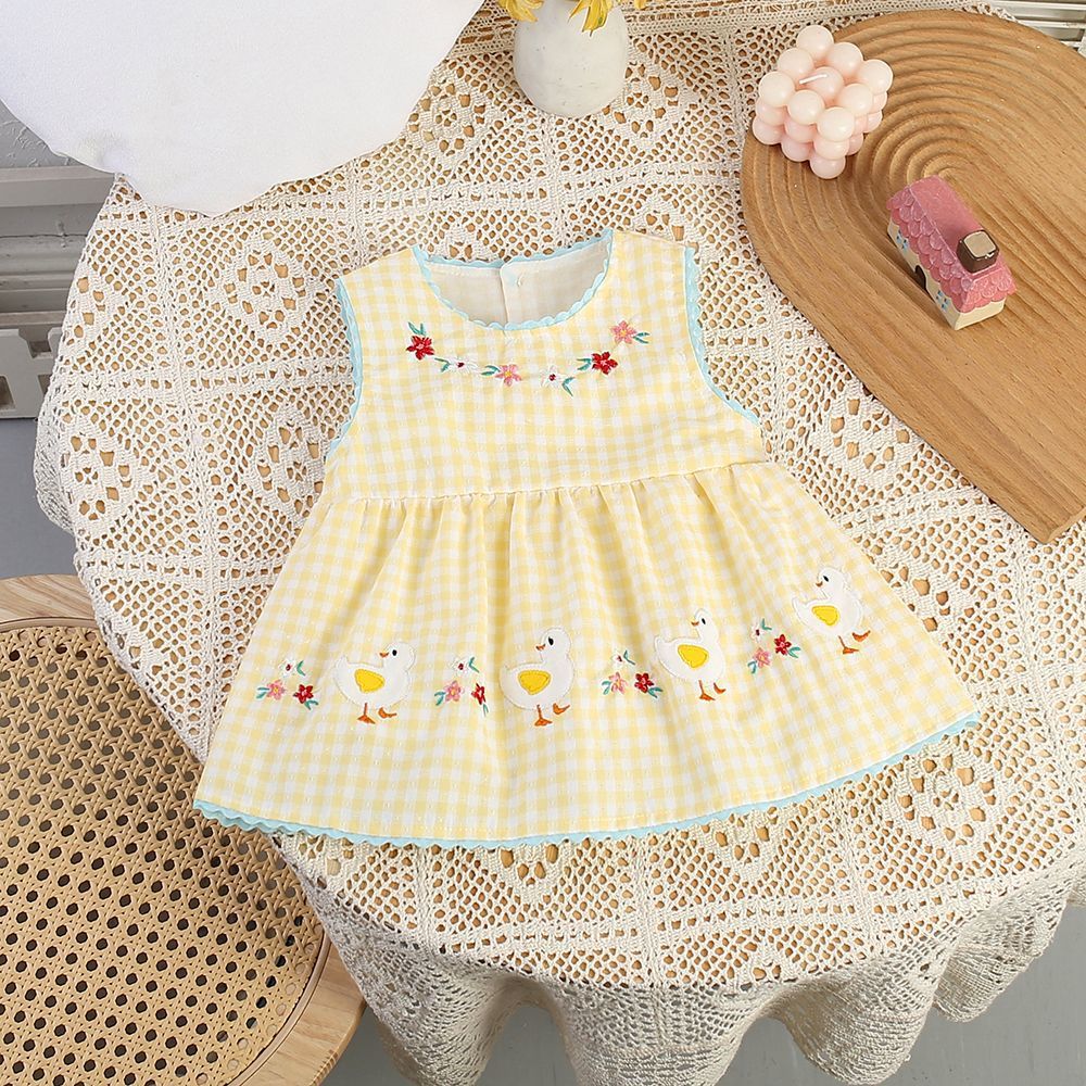 Baby dress girls' summer vest dress girls' dress summer baby dress western style princess dress suspender skirt
