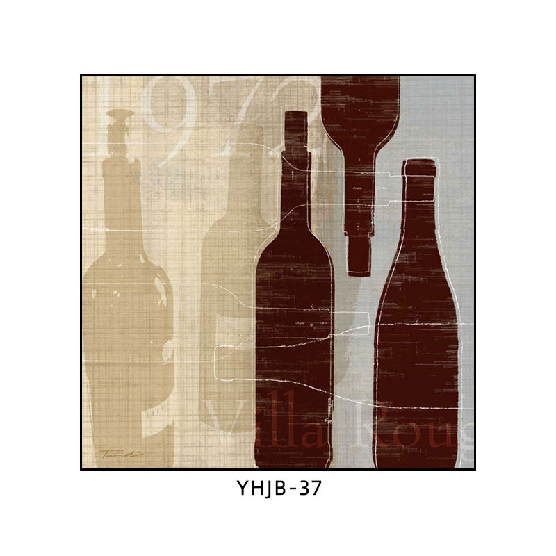 American bar decorative painting retro industrial style creative KTV box red wine glass hanging painting nostalgic wine mural