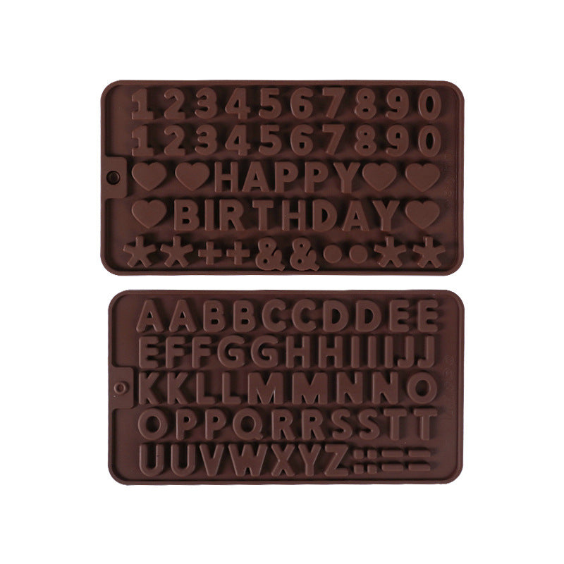 hot-selling number & letter chocolate silicone mold fondant mold - home diy baking dessert cookie mold