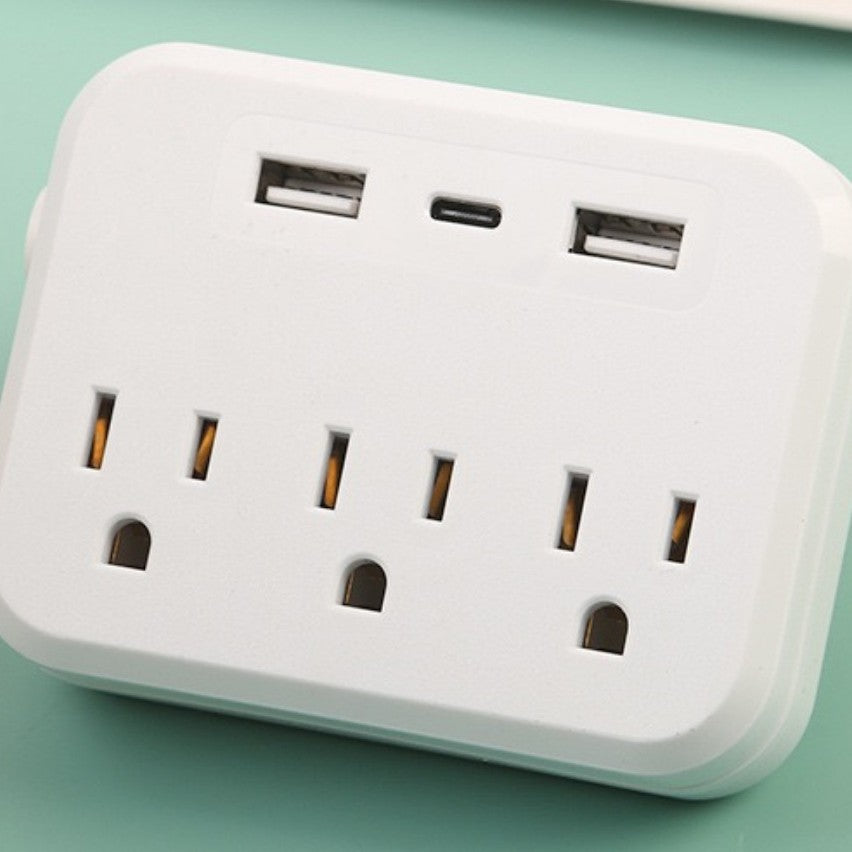 Us standard 3-prong power strip with multi-outlet usb cube, 2pd, us plug for mexico, usa, and canada