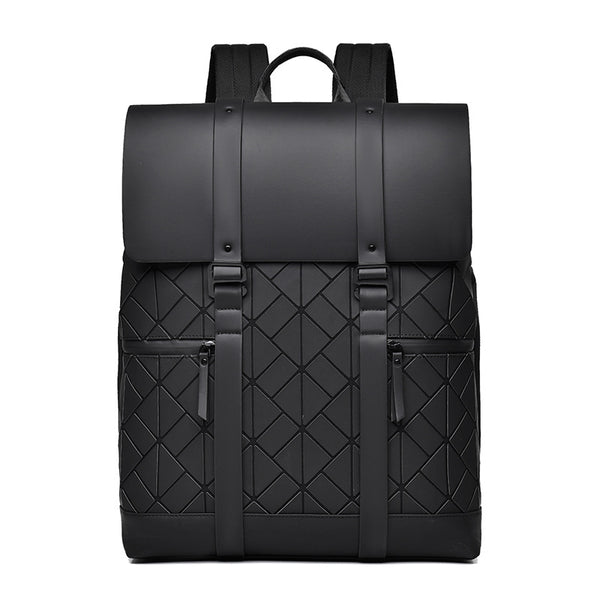 Fashion Flip Rhombus Backpack Cross-border Large Capacity Backpack Backpack Men's Casual Travel Bag Commuter Backpack