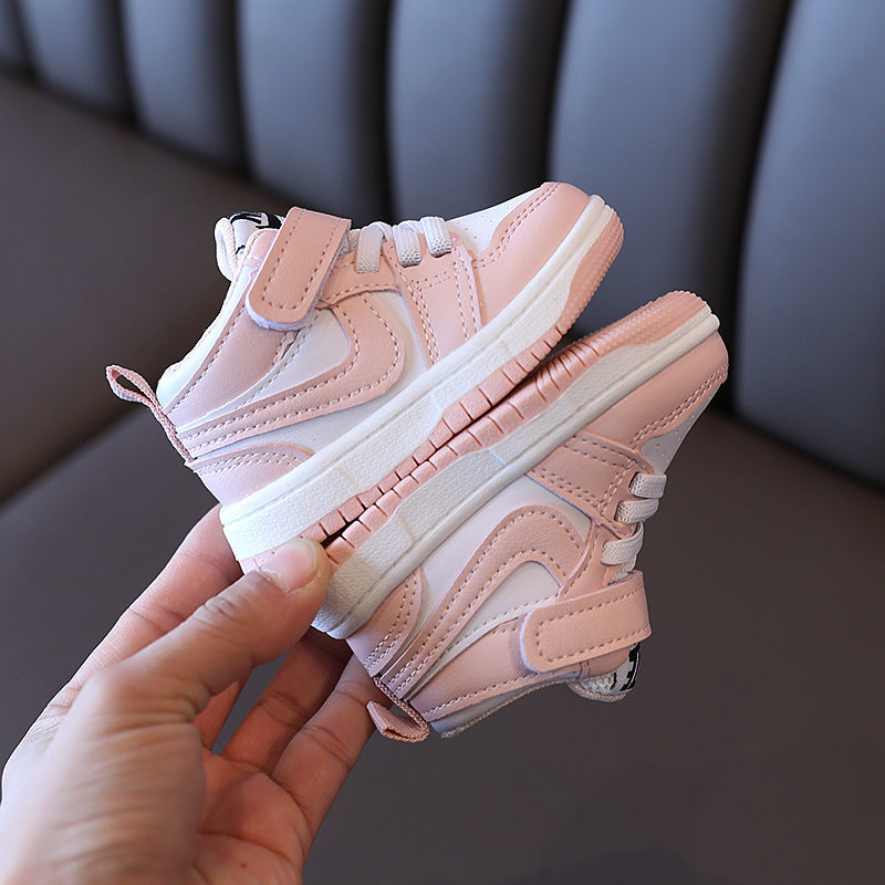 Boys' mid-top sneakers,  spring/autumn new collection, kids' casual shoes, toddler & baby sneakers, girls' shoes, white sneakers
