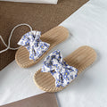 Women's summer sandals & slippers 2024: new fashionable, versatile, trendy floral print, bow accent, vacation beach fairy shoes