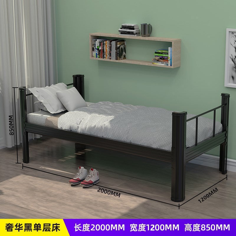 Double bunk bed, ideal for student dorms, employee housing, or hotel/apartment dormitories. features a sturdy iron frame and is suitable for both upper and lower bunks
