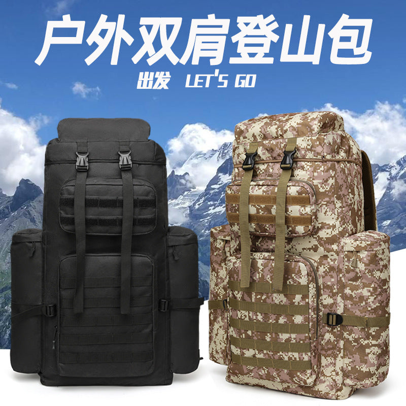 Sports mountaineering bag Large capacity backpack Multifunctional outdoor camping backpack Water-proof and wear-resistant travel bag
