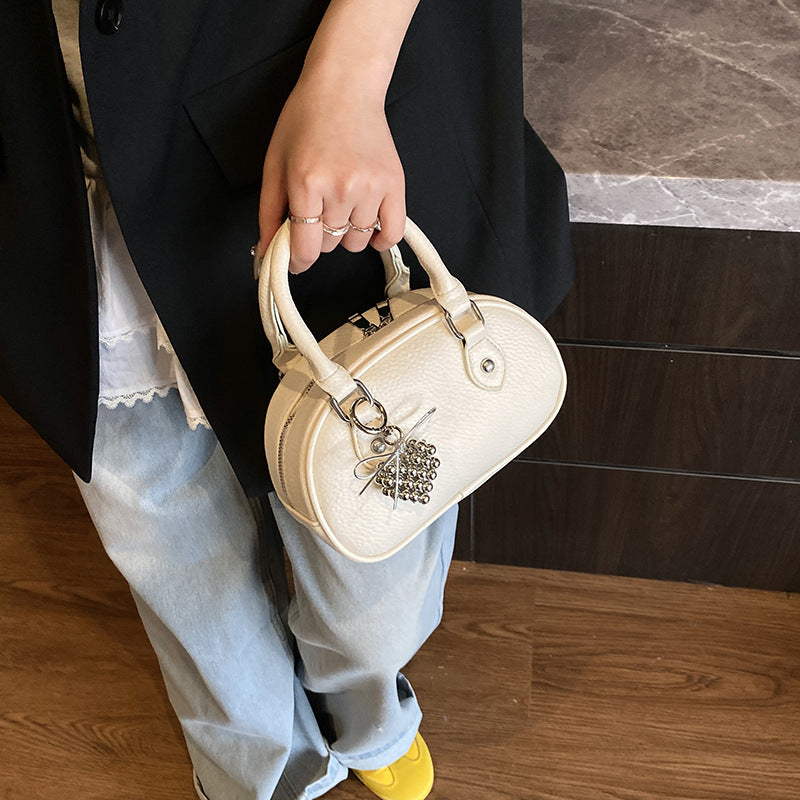 high-end niche 2025 new versatile shoulder cross-body women's bag bowling small square bag fashionable shell bag