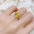 Accessible luxury style four-leaf clover open ring gold-plated copper ring niche style design ins style versatile index finger ring wholesale