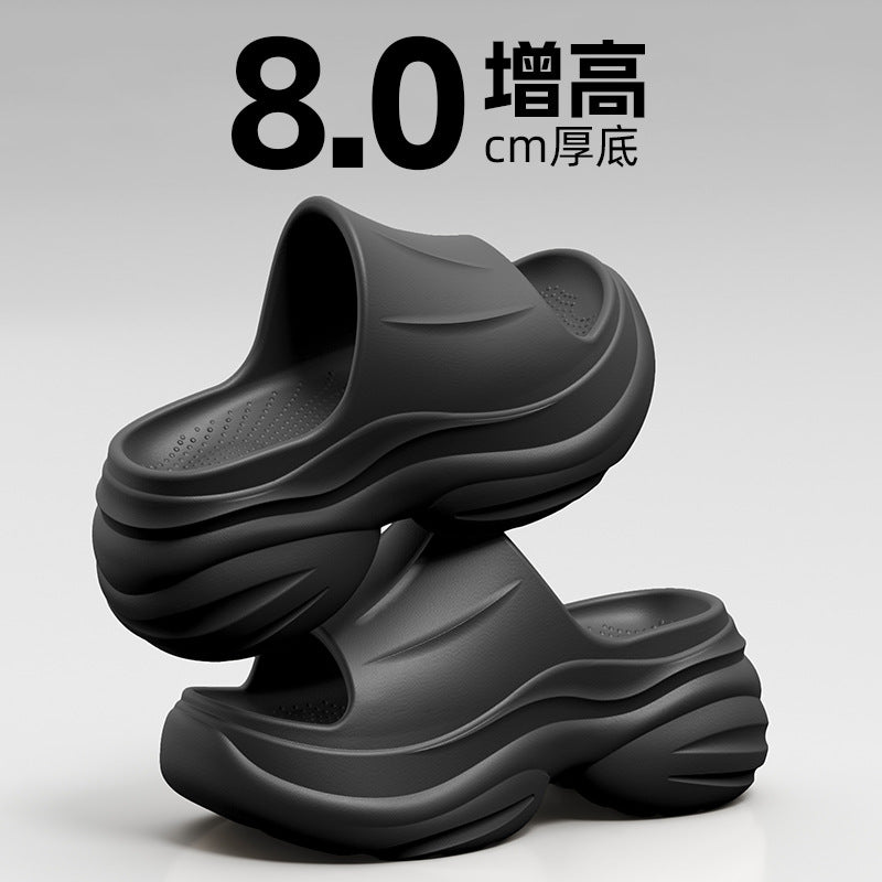 Thick solepetites height increasing slippers women's summer outwear thick sole stomping on shit feeling 2026new arrival popular sandals and slippers