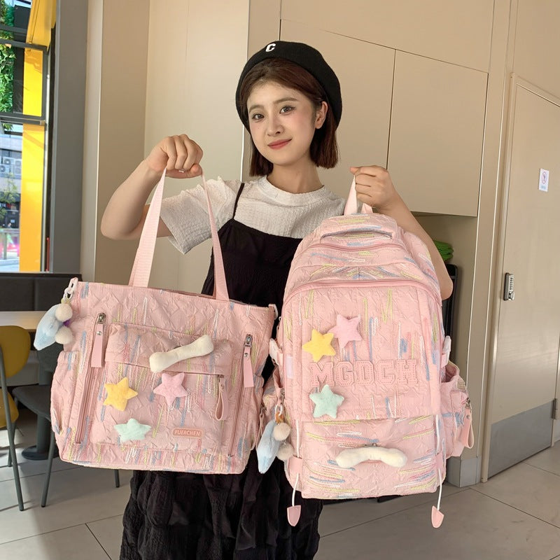 High value ins style cute student class bag female tutoring bag, large capacity junior high school student messenger bag shoulder bag