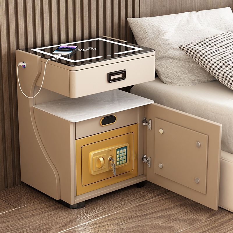 Smart bedside table with safe - all-in-one home bedside table safe, bluetooth speaker, smart home tech