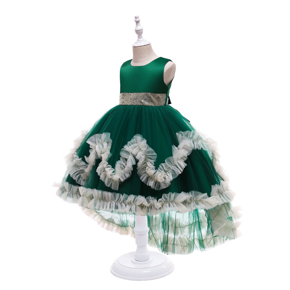 Export children's clothing kids dress princess dress girldress flower girl puffy wedding dress tail piano performance costume