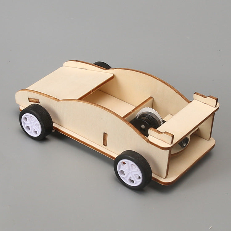Primary school students DIY technology small production invention clockwork elastic wire trolley scientific experimental materials toy wholesale