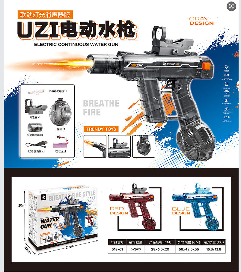 electric water gun self-priming continuous mp45 charging summer toys large capacity boys and girls outdoor summer toys