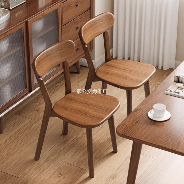 Solid wood chair Home dining chair Backrest dining table and chair Commercial Chinese retro restaurant stool Italian negotiation chair