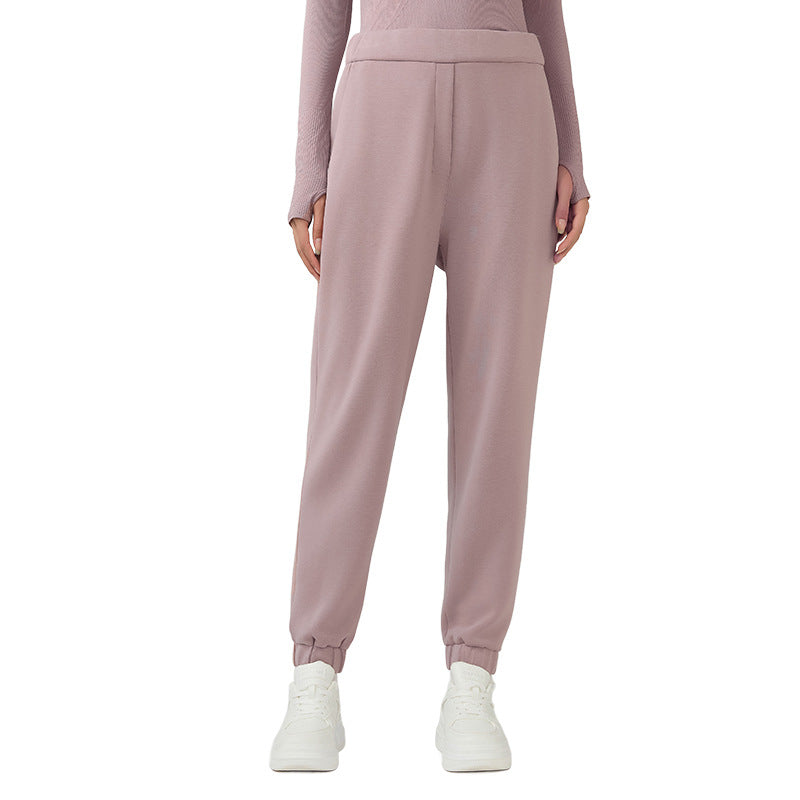 Fall and winternew arrivalhigh waistloose running sweatpants women's outwear air layer jogger pantsslimming lookcasual sweatpants daw168