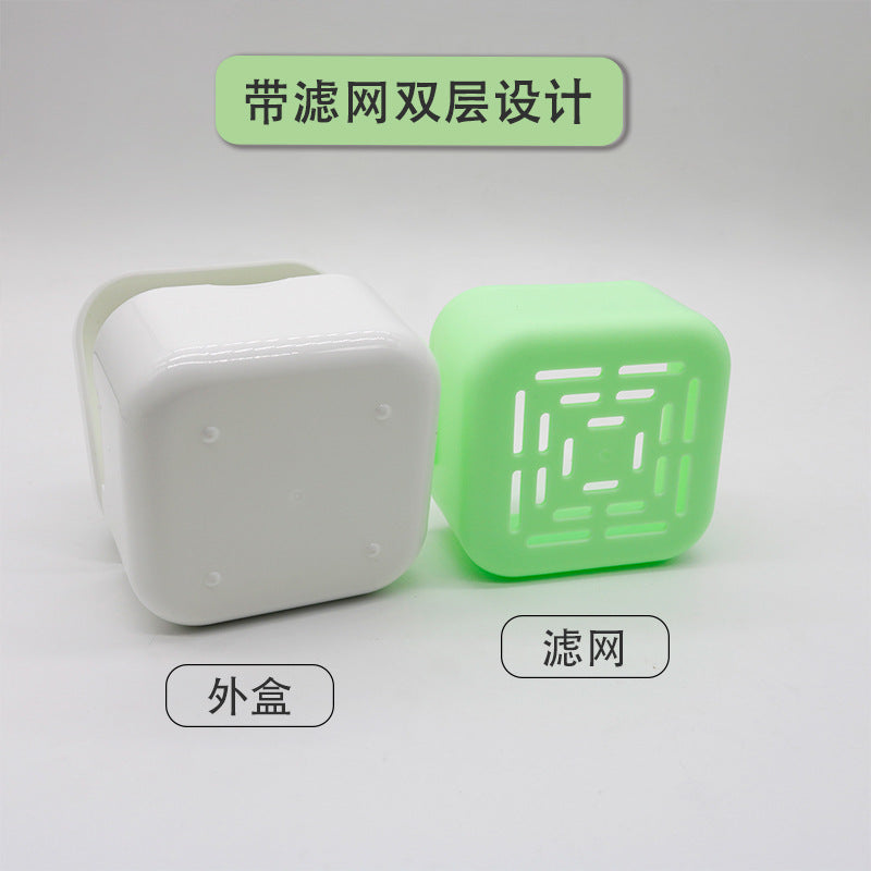 Mirror with mesh denture box, tooth storage box, vacation tooth box, braces, soaking box, denture cleaning, storage box, tooth support box