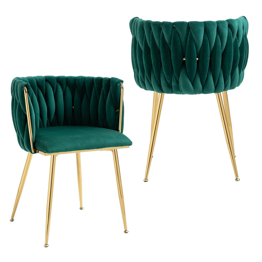 Oem modern velvet dining chairs hand woven accent chairs