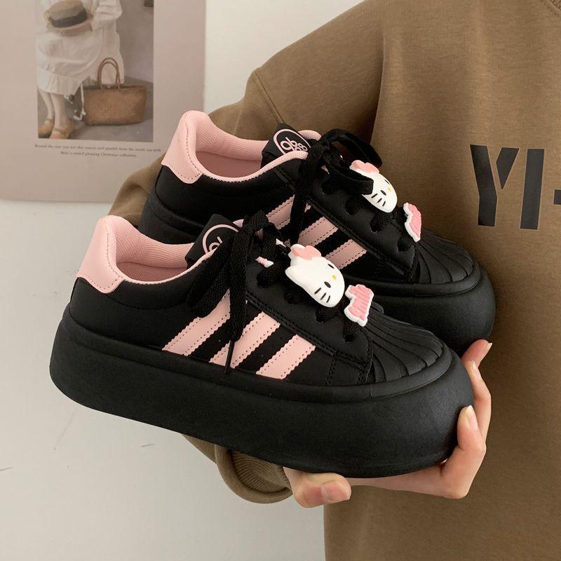 Girls' german army trainers (gats), kids' spring/autumn bread shoes, middle school student sneakers, big kids' hello kitty casual skate shoes, children's shoes