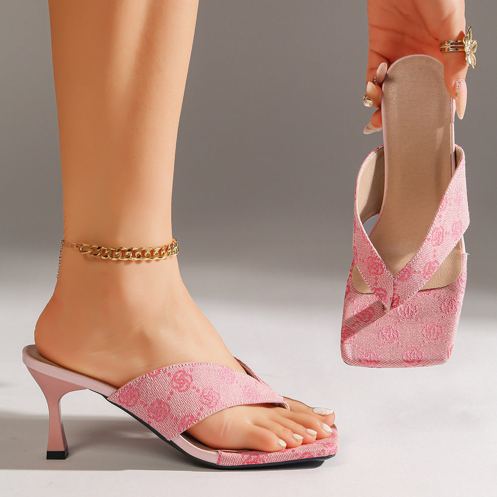Aliexpress new women's fashion pointed-toe rhinestone slippers - european & american style, plus size high heel open toe outdoor sandals