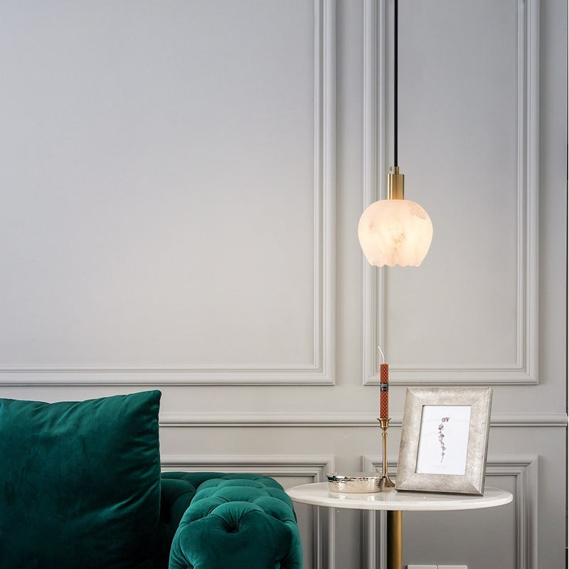 Art lamp cross-border modern simple light luxury marble bedroom bedside small chandelier entrance creative stylish designer