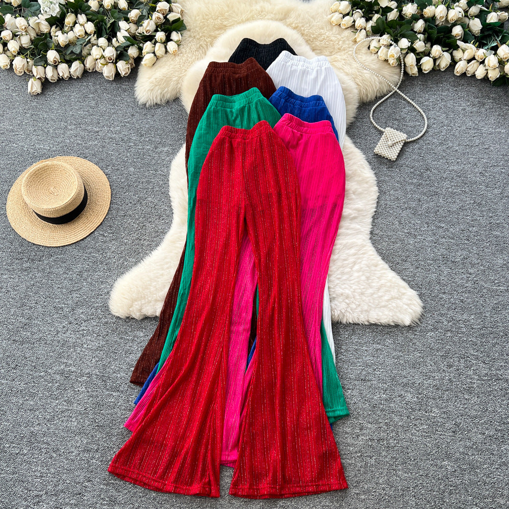 Lazy style casualloose pants for women summersense of design straps elastic waist slimming lookloose to cover the flesh and cover the crotch chiffon pants