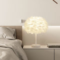 Feather table lamp bedroom living room light luxury ins warm romantic simple wedding room feeling popular creative bedside lamp