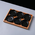 Six-compartment seasoning dish set-black