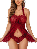 Plus sizeexport cross-border fashionsexyintimatessexyhalter women's mesh sexy nightgown transparent low-cut pajamas