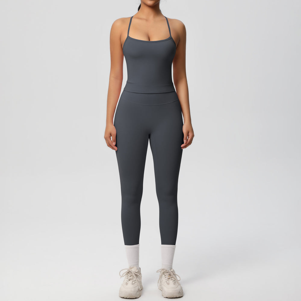 New arrival: european and american style solid color double-sided brushed breathable compression yoga set - 8 piece activewear set for running and fitness