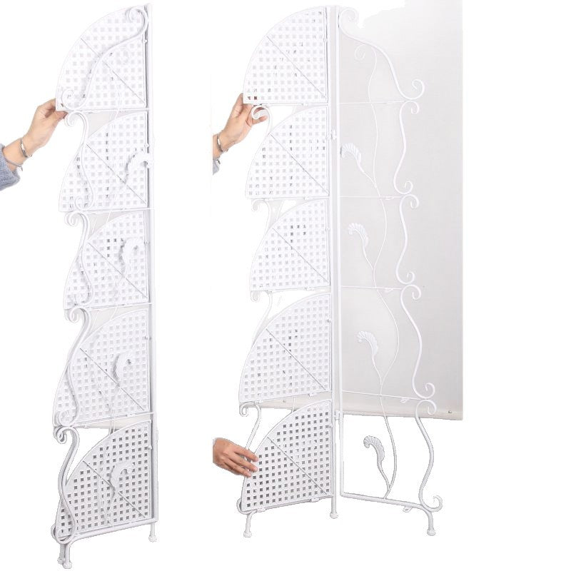 【foldable & no assembly】wrought iron bathroom corner shelf - freestanding organizer for bathroom, toilet, and kitchen