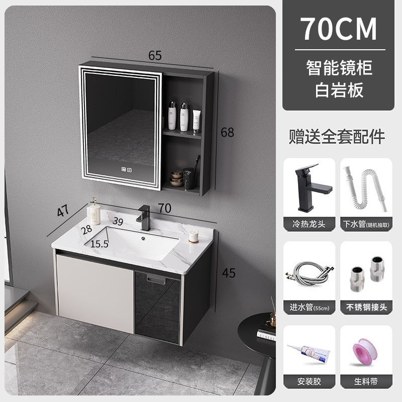 Bathroom thickened space aluminum honeycomb bathroom cabinet wash basin wash storage cabinet waterproof moisture-proof smart beauty mirror