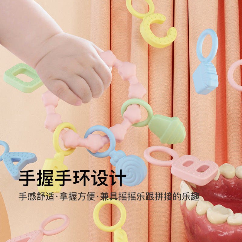 Baby silicone bracelet, toothpaste, baby anti-eating hand glue, gnawing baby teeth, toy pacifier, molar stick