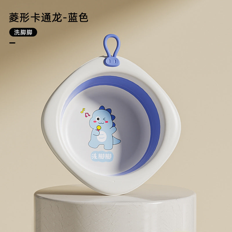 Collapsible kids' wash basin - portable newborn face wash basin - thickened plastic baby basin - household infant wash basin