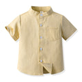 Source factory children's clothing kids candy color shirt personalized boys shirt medium large children stand collar boys shirtlong sleeves
