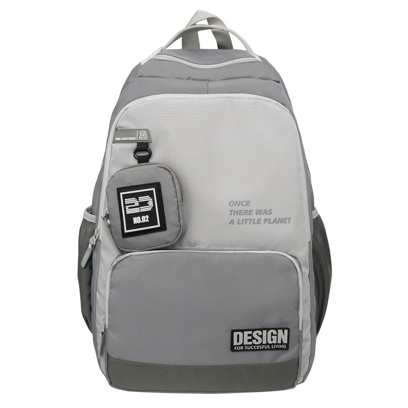 New Trend Korean Version Fashion Versatile Large Capacity Backpack Junior High School High School Students School Travel Backpack Men's Fashion