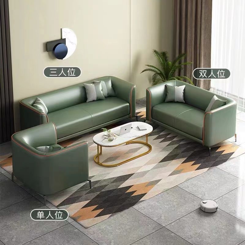 Small apartment leather sofa for living room and bedroom, minimalist modern style, suitable for rentals, three-seater apartment lounge, double-seater italian design