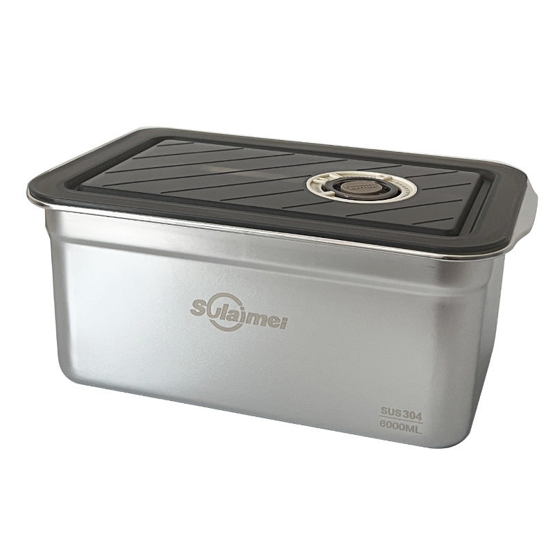 304 stainless steel food storage container - commercial grade, large capacity, rectangular kitchen organizer, lunch box with lid, airtight sealed storage box