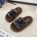 Cute leopard print cat paw slippers for women, new 2025 autumn/winter collection, non-slip indoor house slippers, wholesale cotton slippers for supermarkets