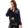 glitter sequin long sleeve bomber jacket women's  spring new design chic outerwear