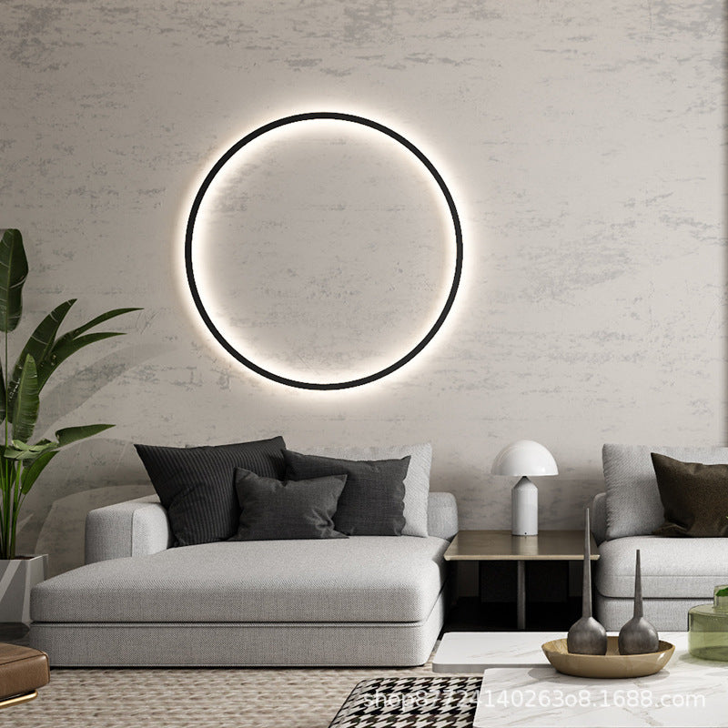 Minimalist chic large round wall sconce - stylish ambient lighting for living room backdrops, bedroom headboards, and more
