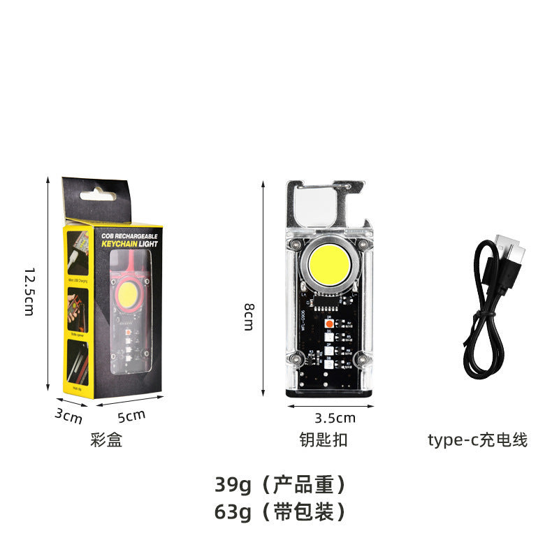 Cross-border Mini Keychain Light Bottle Opener Portable Multifunctional Keychain Light Emergency Flashlight Maintenance Work Light