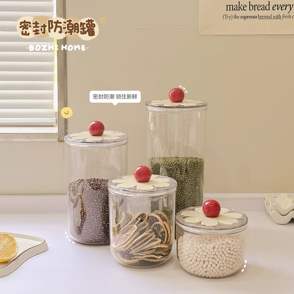 Sealed tank household dried fruit round transparent fresh-keeping box high value kitchen grains snacks storage tank