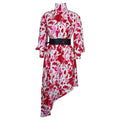 D233 free belt   cross-border new pullover print irregular african plus size european and american dress