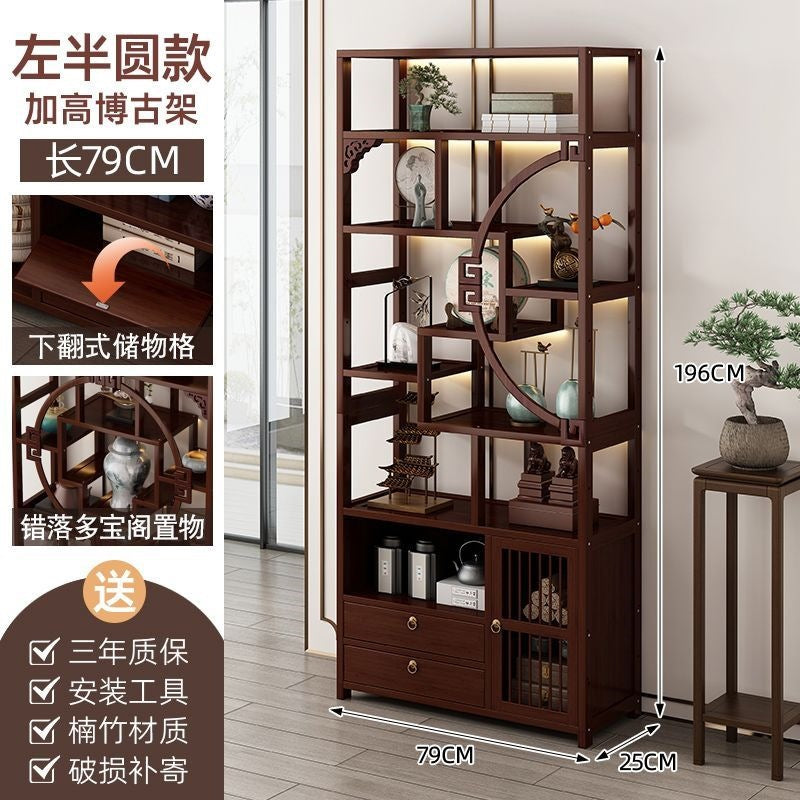 Chinoiserie bogu rack tea set storage rack living room tea display rack duobao pavilion for home tea cabinet purple clay pot display rack